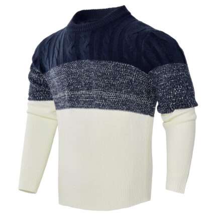 Luxury 3 Piece Color Block Knit Pullover Sweater